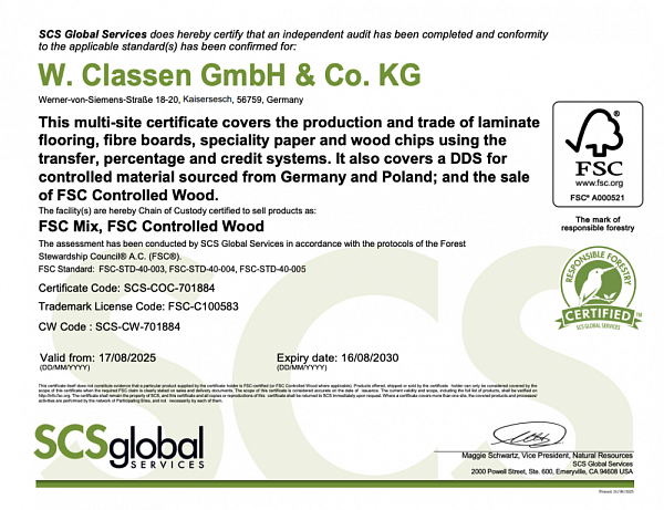 Сертификат FSC